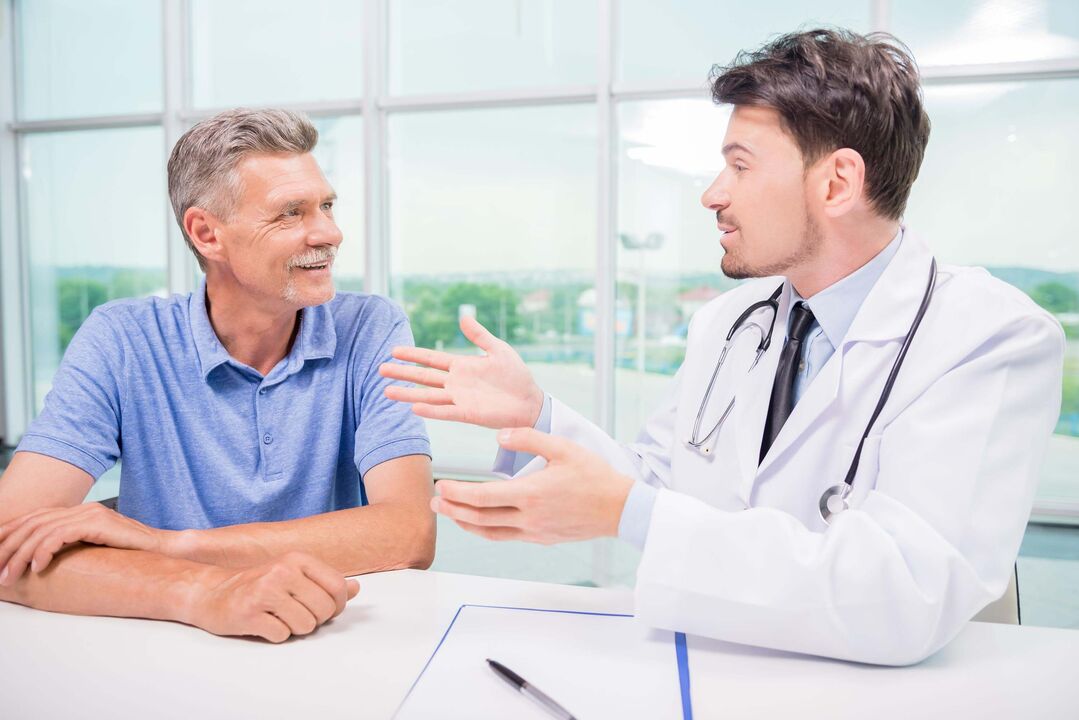 patients with prostatitis at an appointment with a specialist